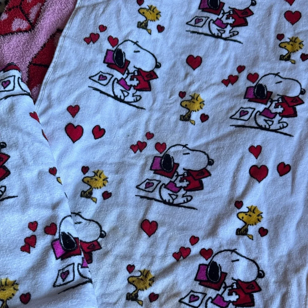 2 Valentine’s Day Snoopy and Woodstock Towel Set